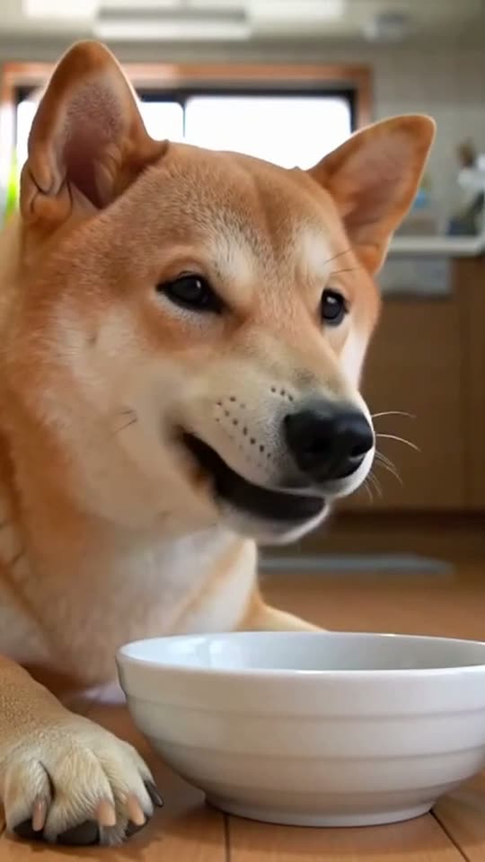 柴犬がごはんを食べるようす（AI生成映像）